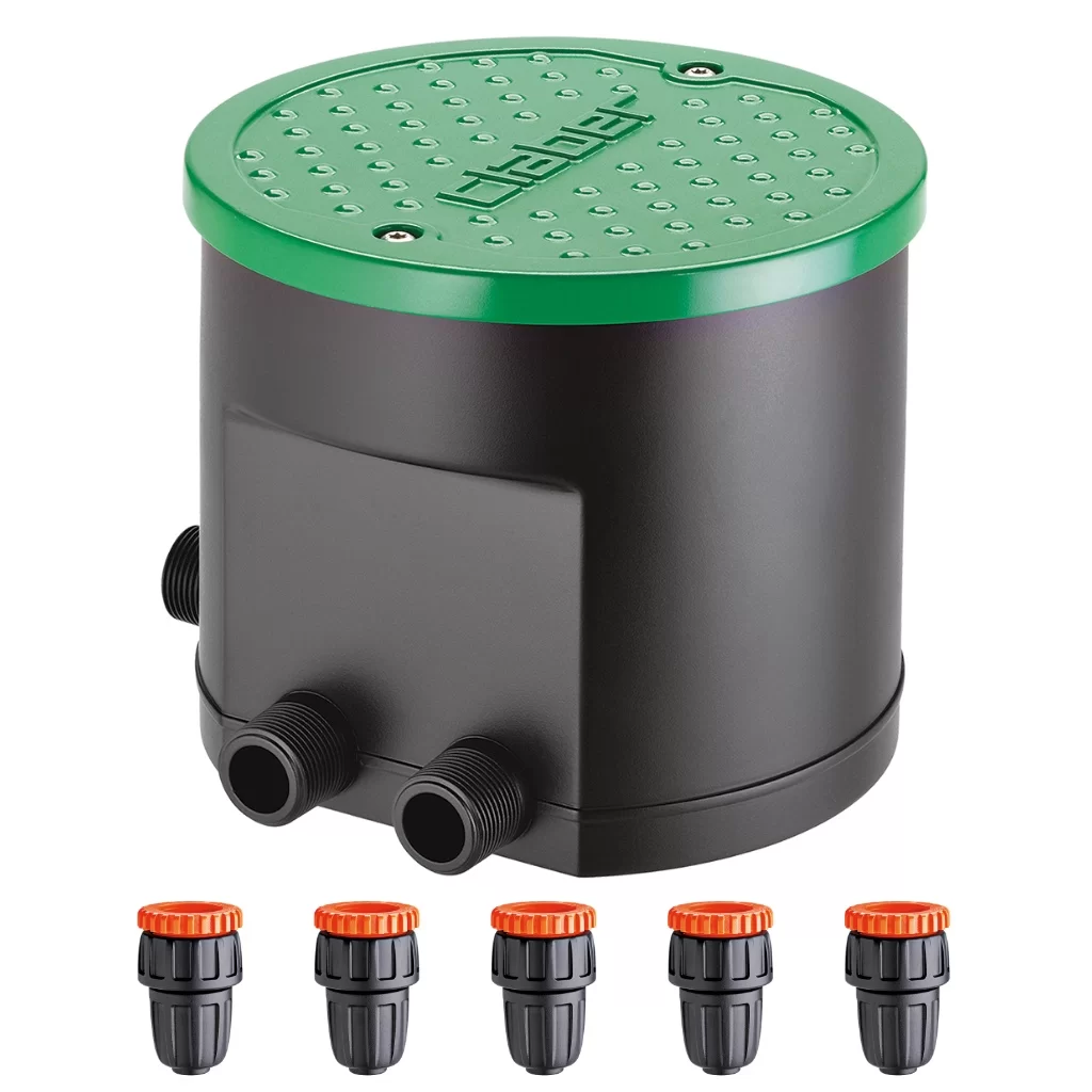 Claber 90829 Hydro 4 Four Zone Water Timer with 5 Connectors